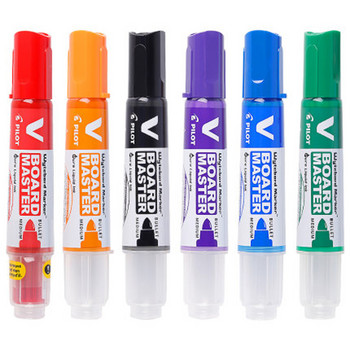1Pcs PILOT химикалка за бяла дъска с голям капацитет с кръгла глава WBMAVBM цветен знак за безопасност на водна основа, сменяем пълнител 6 цвята по избор