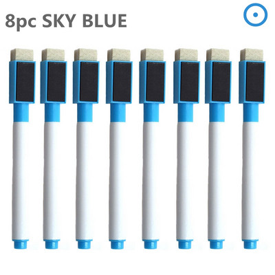 8Pcs/lot Šarena crna školska učionica Olovka za bijelu ploču Suhi markeri za bijelu ploču Ugrađena gumica Dječja olovka za crtanje učenika