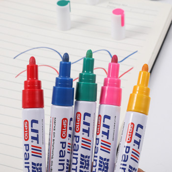 12 цвята, 1 бр. Цветна писалка за маркери за боядисване Водоустойчиви трайни бели маркери Протектор на гума Боядисване на гумен плат Метални маркери за лице Art