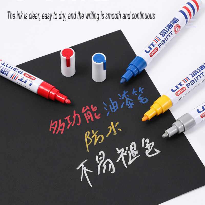 12 цвята, 1 бр. Цветна писалка за маркери за боядисване Водоустойчиви трайни бели маркери Протектор на гума Боядисване на гумен плат Метални маркери за лице Art