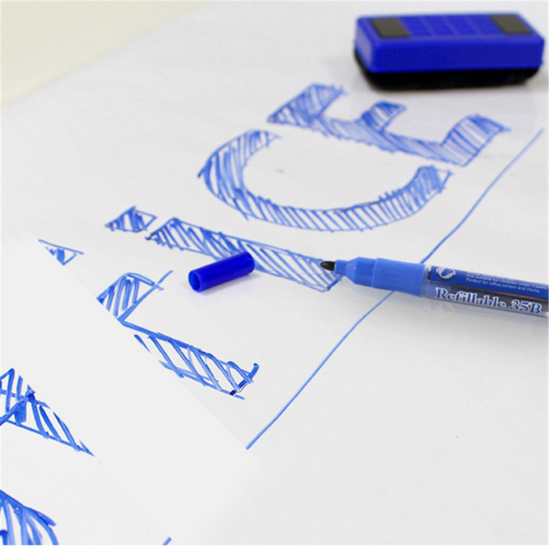 12 buc/set set de markere pentru tablă albă ștergătoare stilou, ștergere uscată, cerneală reîncărcabilă pentru birou, rechizite școlare, cadou pentru studenți, negru, albastru, roșu