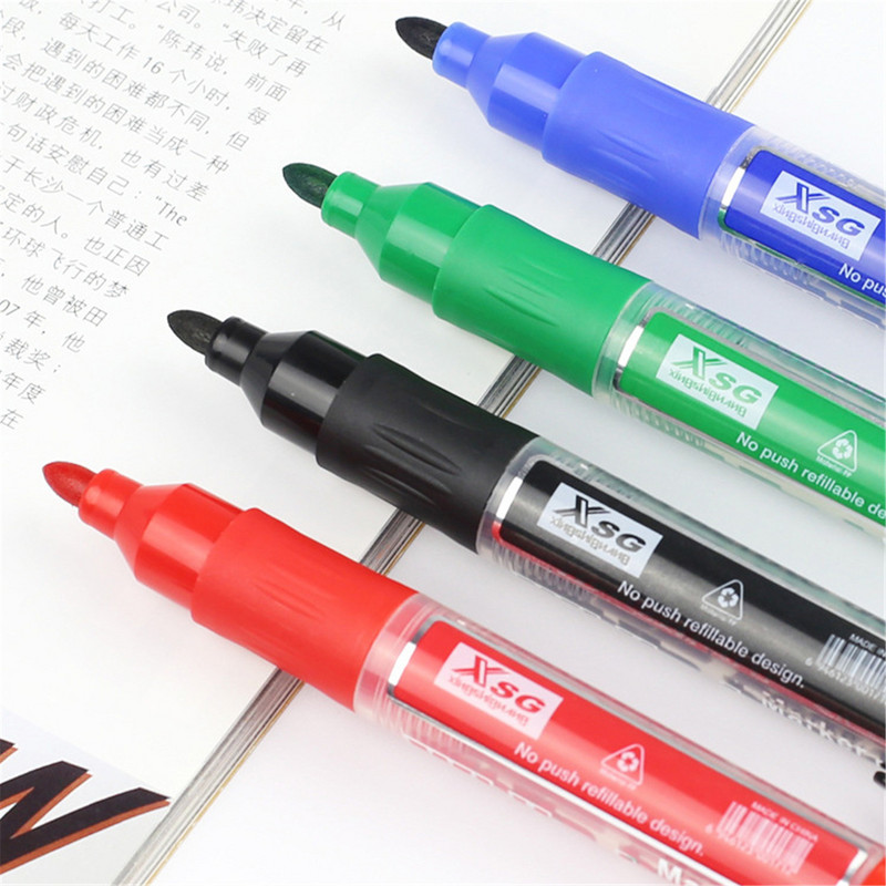 12 buc/set set de markere pentru tablă albă ștergătoare stilou, ștergere uscată, cerneală reîncărcabilă pentru birou, rechizite școlare, cadou pentru studenți, negru, albastru, roșu
