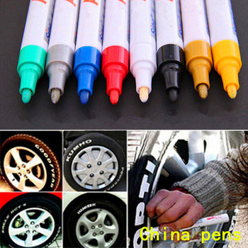 Луксозна писалка 12 цвята Водоустойчива гумена перманентна боя Art Marker Pen Протектор на автомобилни гуми Екологична живопис на гуми