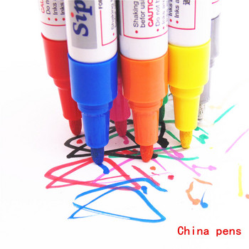 Луксозна писалка 12 цвята Водоустойчива гумена перманентна боя Art Marker Pen Протектор на автомобилни гуми Екологична живопис на гуми