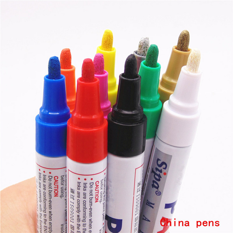 Luksuzna olovka u 12 boja Vodootporna gumena trajna boja Umjetnička flomaster olovka Gazni sloj gume za automobile Oslikavanje guma za okoliš