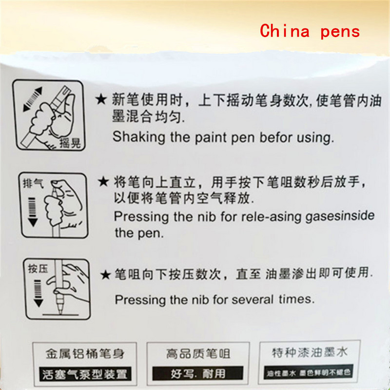 Luksuzna olovka u 12 boja Vodootporna gumena trajna boja Umjetnička flomaster olovka Gazni sloj gume za automobile Oslikavanje guma za okoliš