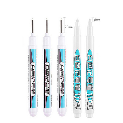 Haile Oily Vodootporni alat za markere s dubokim rupama Komplet olovki za kupaonicu Dekoracija za obradu drveta Višenamjenski markeri s dugačkom glavom Bijeli 20 mm