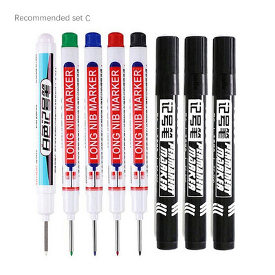 Haile Oily Vodootporni alat za markere s dubokim rupama Komplet olovki za kupaonicu Dekoracija za obradu drveta Višenamjenski markeri s dugačkom glavom Bijeli 20 mm