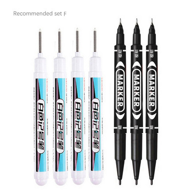 Haile Oily Vodootporni alat za markere s dubokim rupama Komplet olovki za kupaonicu Dekoracija za obradu drveta Višenamjenski markeri s dugačkom glavom Bijeli 20 mm