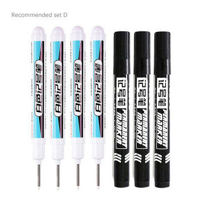 Haile Oily Vodootporni alat za markere s dubokim rupama Komplet olovki za kupaonicu Dekoracija za obradu drveta Višenamjenski markeri s dugačkom glavom Bijeli 20 mm