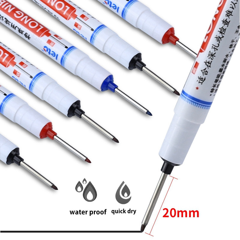 Haile Oily Waterproof Deep Hole Tool Μαρκαδόρος Σετ Μαρκαδόρος Μπάνιου Ξυλουργική Διακόσμηση Μαρκαδόροι Πολλαπλών Χρήσεων Μακριά Κεφάλι Λευκοί 20mm