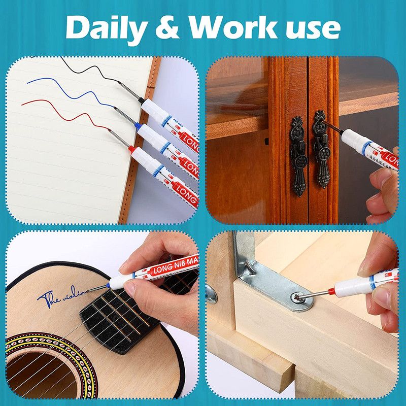 Haile Oily Waterproof Deep Hole Tool Μαρκαδόρος Σετ Μαρκαδόρος Μπάνιου Ξυλουργική Διακόσμηση Μαρκαδόροι Πολλαπλών Χρήσεων Μακριά Κεφάλι Λευκοί 20mm