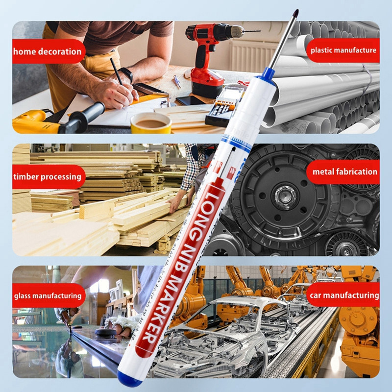 Haile Oily Waterproof Deep Hole Tool Μαρκαδόρος Σετ Μαρκαδόρος Μπάνιου Ξυλουργική Διακόσμηση Μαρκαδόροι Πολλαπλών Χρήσεων Μακριά Κεφάλι Λευκοί 20mm