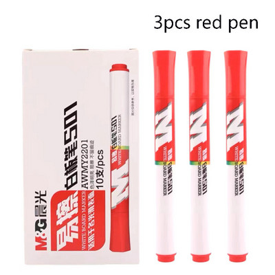 3 tk M&G kustutatav veepõhise tahvli markerpliiats, must/sinine/punane veepõhise tindiga toornaelaga kooligraffititarbed kirjatarbed