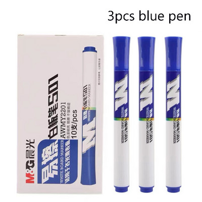 3 tk M&G kustutatav veepõhise tahvli markerpliiats, must/sinine/punane veepõhise tindiga toornaelaga kooligraffititarbed kirjatarbed