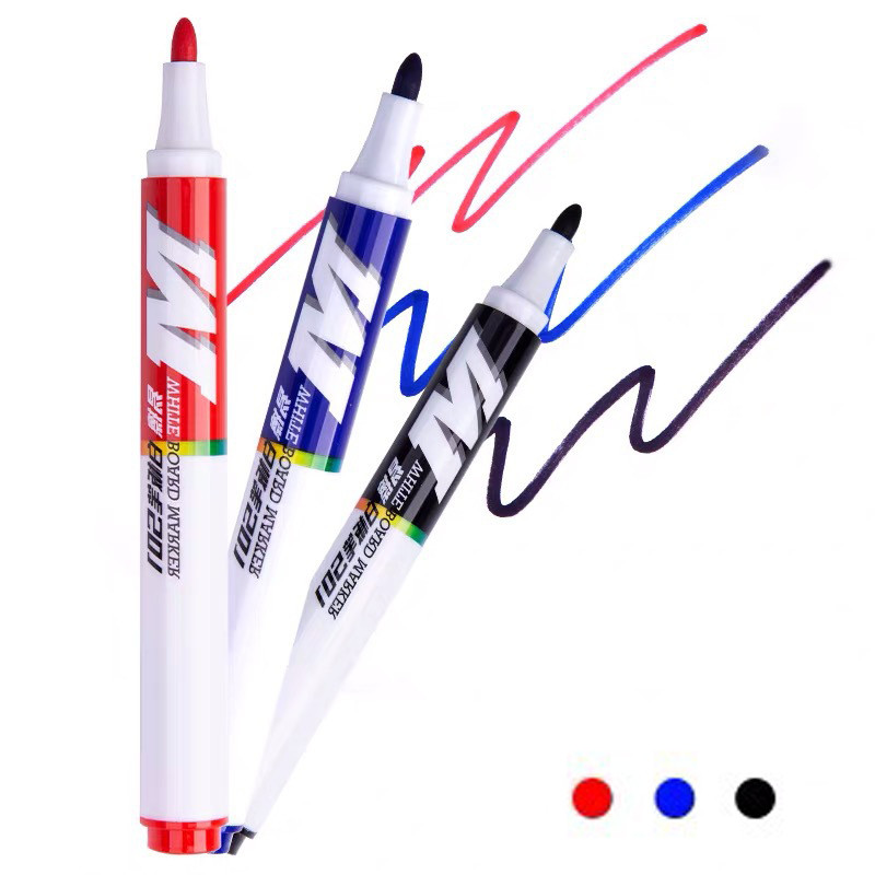 3 tk M&G kustutatav veepõhise tahvli markerpliiats, must/sinine/punane veepõhise tindiga toornaelaga kooligraffititarbed kirjatarbed