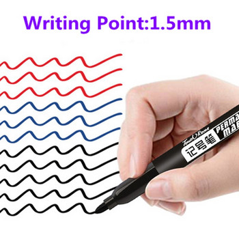 Haile 7/9Pc Висококачествена цветна водоустойчива перманентна химикалка с черно синьо червено мастило 1,5 мм маркери Училищни офис арт канцеларски материали