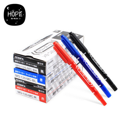 6 бр./компл. Перманентна писалка с двоен връх на едро, фина точка, водоустойчиво мастило, тънък писец, грубо писец, черно мастило 0,5 mm-1 mm фин цвят