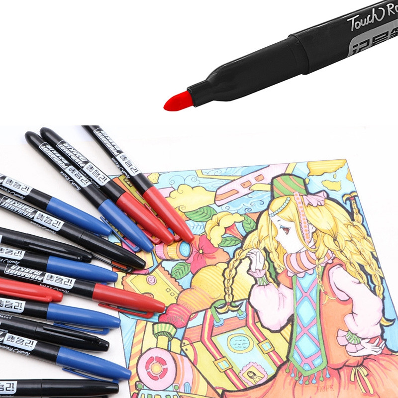 8 kom/set Permanentna flomaster Fine Point Vodootporna tinta Tanka olovka Crno Plava Crvena Tinta 1,5 mm fine umjetničke flomastere u boji