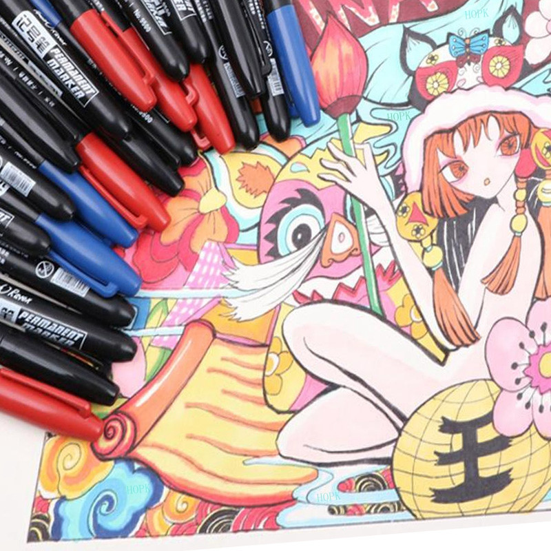 8 kom/set Permanentna flomaster Fine Point Vodootporna tinta Tanka olovka Crno Plava Crvena Tinta 1,5 mm fine umjetničke flomastere u boji