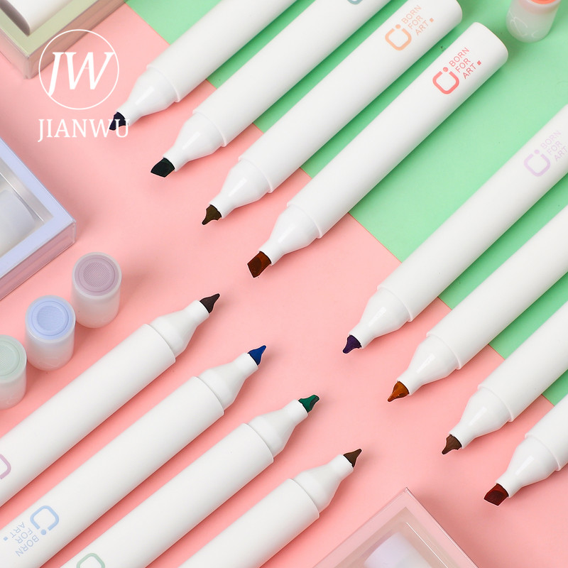 JIANWU 4 kom./set Super mekani markeri za označavanje svijetlih boja Kawaii marker Fluorescentna olovka za crtanje, pribor za pisanje