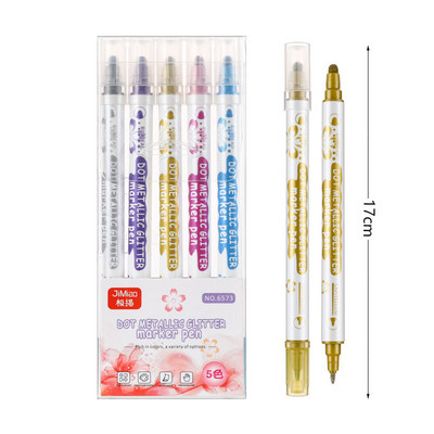 5 χρώματα/σετ Double Head Highlighter, Extra Fine and Dots Tip, Ακρυλικοί μαρκαδόροι τέχνης για Σχέδιο Ζωγραφική Σχολικά είδη