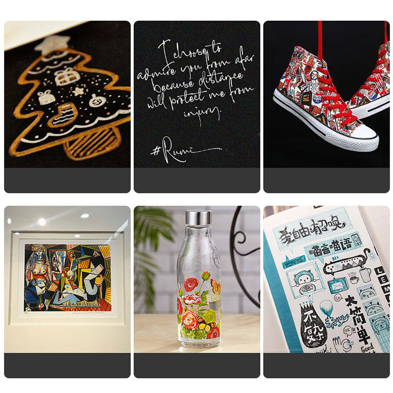 5 χρώματα/σετ Double Head Highlighter, Extra Fine and Dots Tip, Ακρυλικοί μαρκαδόροι τέχνης για Σχέδιο Ζωγραφική Σχολικά είδη