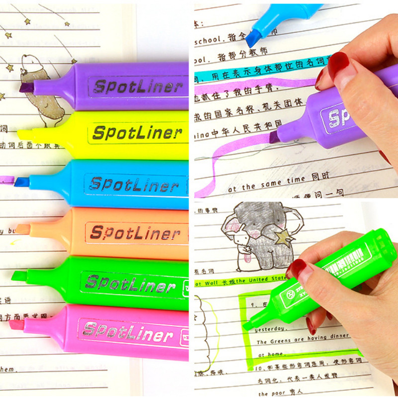 Markeri za označavanje u 6 boja Bilježnice u boji Važna oznaka Fluorescentna olovka Priručnik visokog kapaciteta Grafiti Klasične bljeskalice