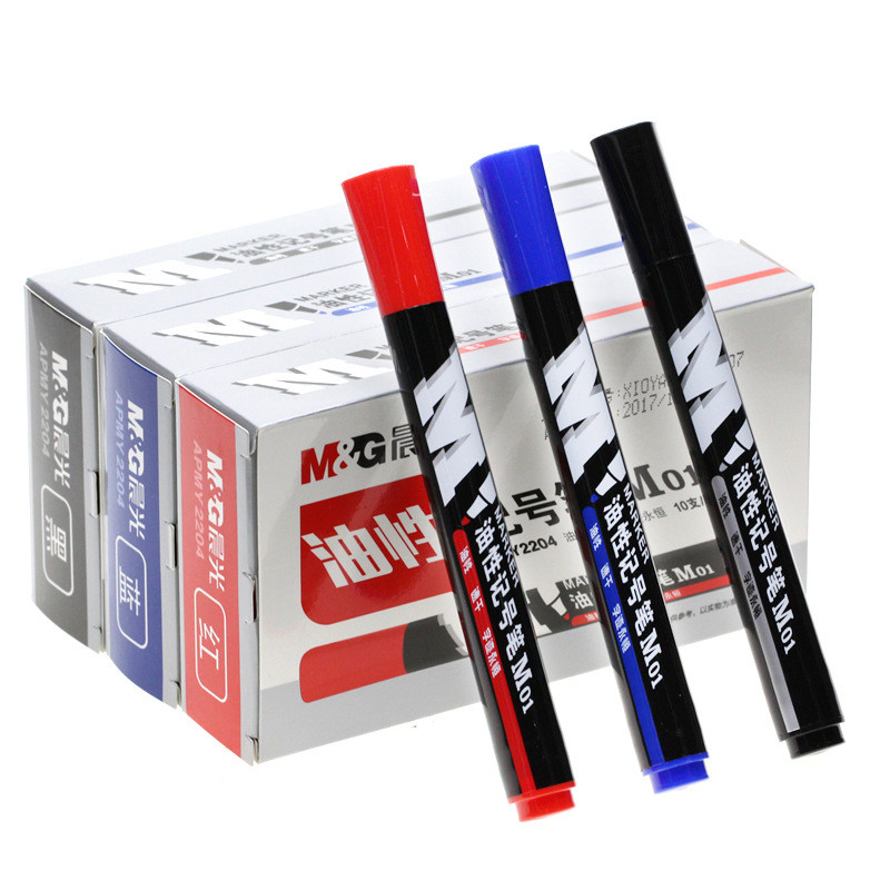 3 buc/set pix marker permanent impermeabil cerneală de mare capacitate punct fin negru albastru roșu cerneală uleioasă cap rotund pix marker de culoare fină