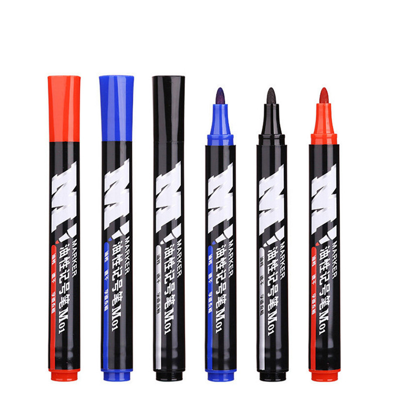 3 buc/set pix marker permanent impermeabil cerneală de mare capacitate punct fin negru albastru roșu cerneală uleioasă cap rotund pix marker de culoare fină