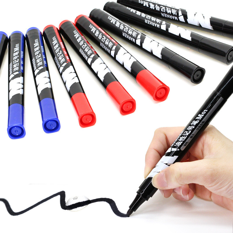 3 buc/set pix marker permanent impermeabil cerneală de mare capacitate punct fin negru albastru roșu cerneală uleioasă cap rotund pix marker de culoare fină