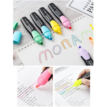 1бр. Monami 604 Писалка за хайлайтър в пастелни цветове Меки цветове Маркер за подчертаване Рисуване Рисуване Офис ученически пособия A6088