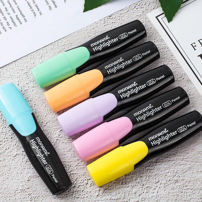 1 buc Monami 604 Pastel Color Highlighter Pen Culori ușoare Marker Liner Evidențiere Desen Pictură Rechizite școlare de birou A6088