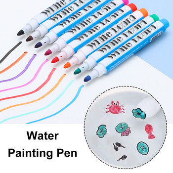 Δώρο 8/12 χρωμάτων Μαγικό Παιδικό Στυλό Doodle Σχεδιασμός με Μαρκαδόρους Λευκού Πίνακα Μαρκαδόρο για ζωγραφική με νερό Διαγράψιμο Floating Pen