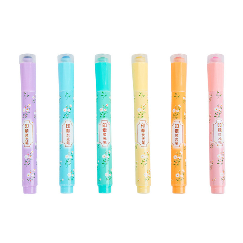 6 bucăți portabil mini ștampile evidențiator marker de culoare bricolaj pix pentru cont de mână papetărie de birou, consumabile pentru studenți, cadou pentru copii, comerț cu ridicata