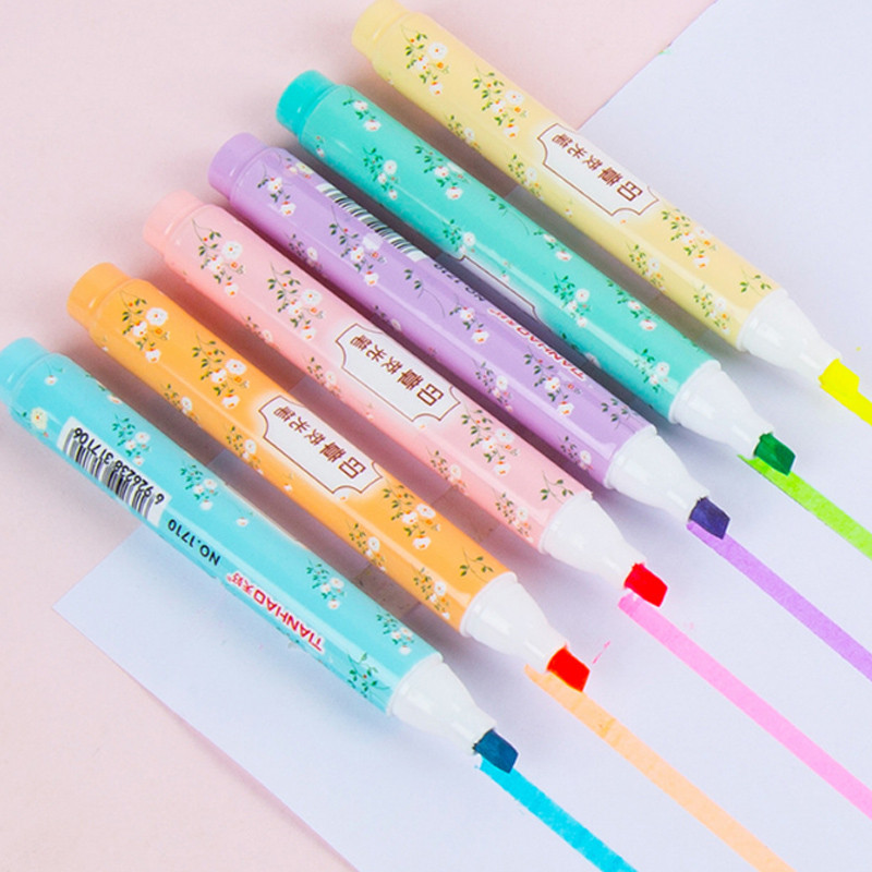 6 bucăți portabil mini ștampile evidențiator marker de culoare bricolaj pix pentru cont de mână papetărie de birou, consumabile pentru studenți, cadou pentru copii, comerț cu ridicata