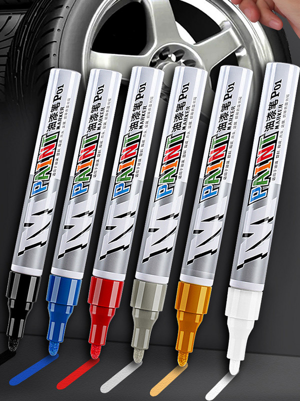 Vandeniui atsparus nuolatinio dažymo žymeklio rašiklis padangos protektoriaus automobilio padangos įbrėžimų taisymo rašiklis spalvingas grafiti žymeklis piešimui