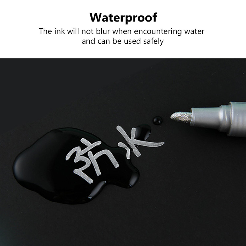 12 buc. Marker permanent colorat pentru vopsea Marker albi impermeabili pentru banda de rulare a anvelopelor țesătură din cauciuc Vopsea metal 12 culori Pixuri pentru vopsea