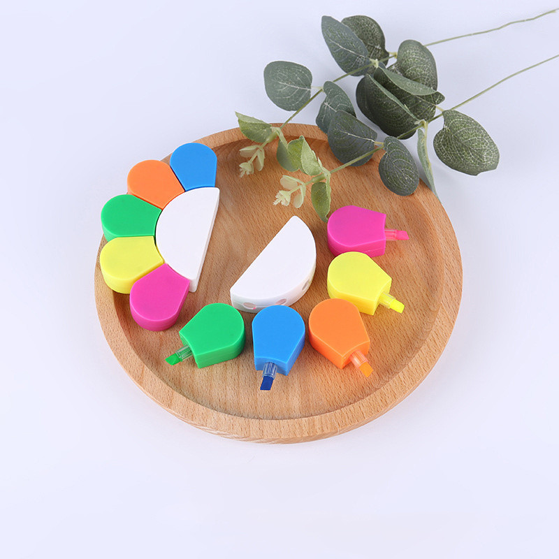 Στυλό με φωσφορίζοντα στυλό Πέταλα επισημάνσεις, Star Flower highlighters, στυλό ακουαρέλας στρογγυλού σχήματος για σχολικό γραφείο