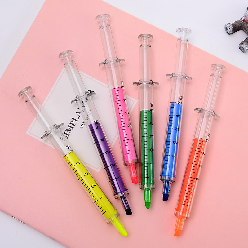 6 komada štrcaljke Tuba Olovke za označavanje boja Set Novost Marker za crtanje Spot Liner Uredski pribor za učenike F527