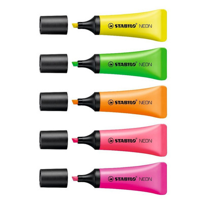 1 бр. Stabilo Neon Color Highlighter Pen Форма на паста за зъби 2/5 mm Накрайник за длето за рисуване Живопис училище A6826