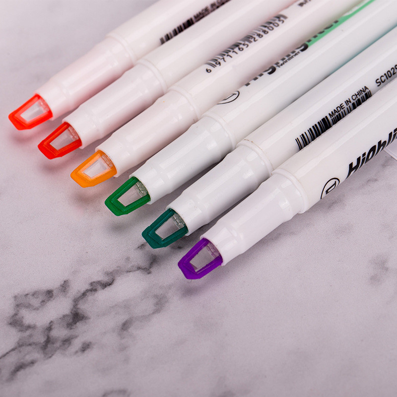 Paket od 6 komada Dvostruki marker za označavanje olovke za učenike Japanski marker za pisaći pribor Marker za označavanje s vidljivim vrhom prozora Marker za označavanje