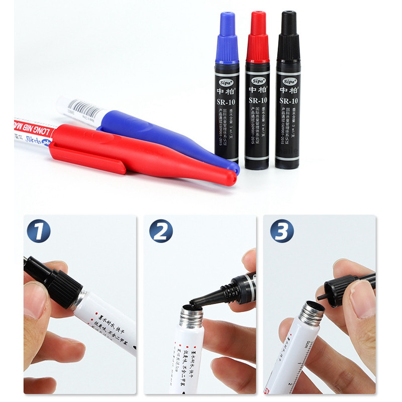 Haile Can Add Atrament 20/30 mm hlboký vŕtací fix s dlhým hrotom, sada vodotesných dekorácií, stavebných, drevoobrábacích, fixiek na farbu.
