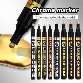 Haile Mirror Marker Silver Liquid Pen Art Liquid Mirror DIY Resin Paint Mirror Chrome Metallic Craftwork Pen Tire Keramic Graffi