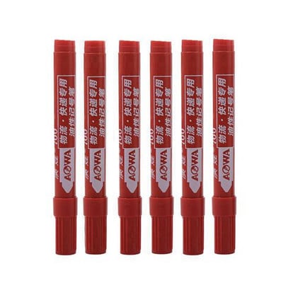 6Pcs/Set Classic Crno Crveno Plavi Permanentni marker neizbrisiv vodootporan masni pera Vodootporni marker Pen uredski školski pribor