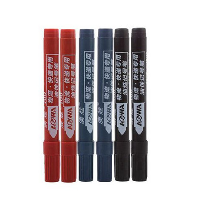6Pcs/Set Classic Crno Crveno Plavi Permanentni marker neizbrisiv vodootporan masni pera Vodootporni marker Pen uredski školski pribor