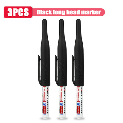 1/3/8 db 32 mm hosszú fejű olajjelölő toll vízálló többcélú mélylyuk jelölő toll famegmunkáló szerszám fekete/piros/kék tinta
