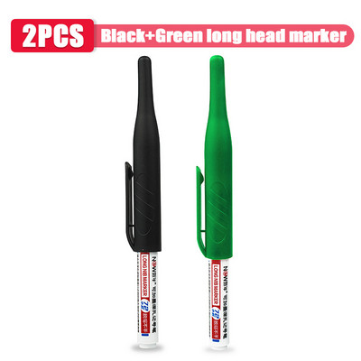 1/3/8 db 32 mm hosszú fejű olajjelölő toll vízálló többcélú mélylyuk jelölő toll famegmunkáló szerszám fekete/piros/kék tinta