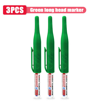 1/3/8 db 32 mm hosszú fejű olajjelölő toll vízálló többcélú mélylyuk jelölő toll famegmunkáló szerszám fekete/piros/kék tinta