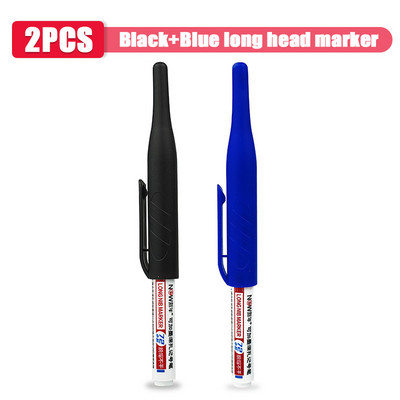 1/3/8 db 32 mm hosszú fejű olajjelölő toll vízálló többcélú mélylyuk jelölő toll famegmunkáló szerszám fekete/piros/kék tinta